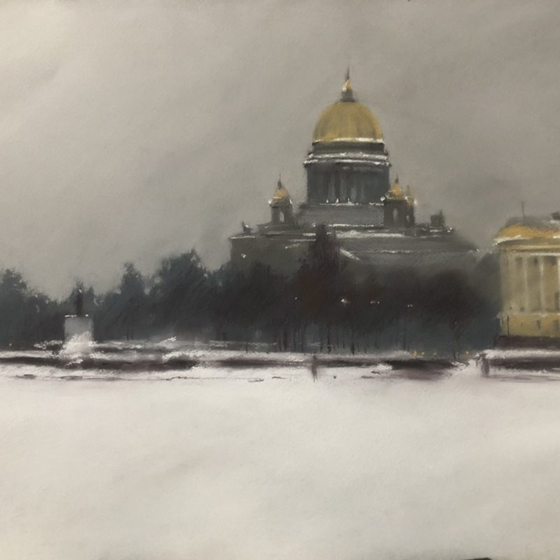 Gray day 56х76 soft pastel 2021