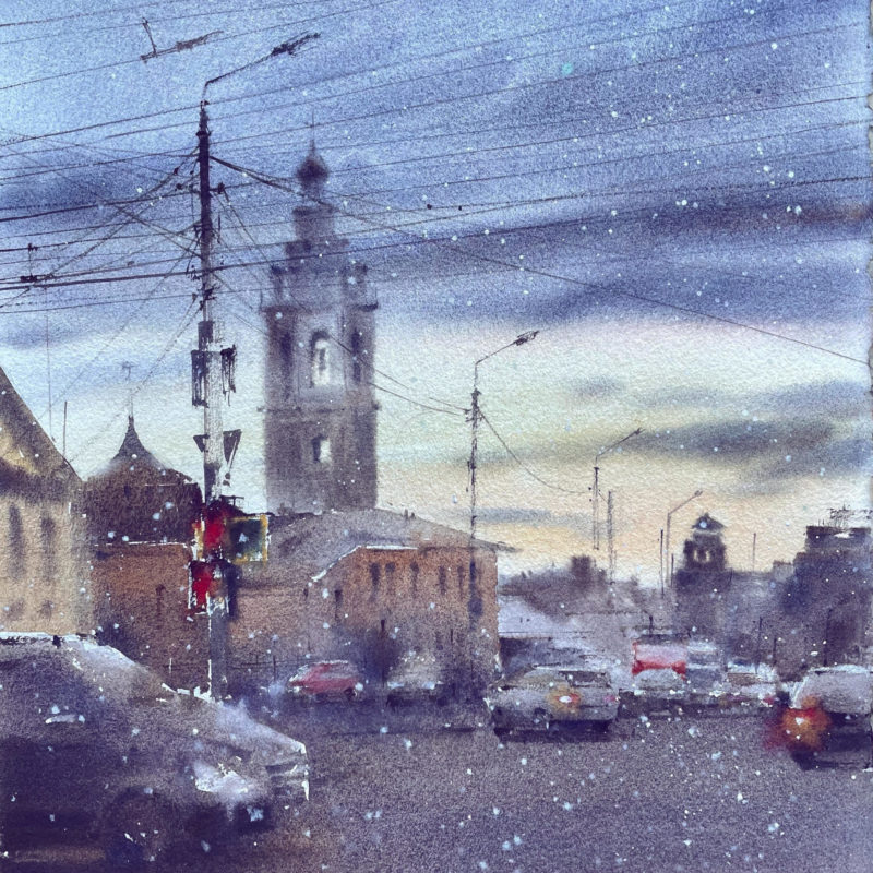 The first snow in Tula 38х28 2021