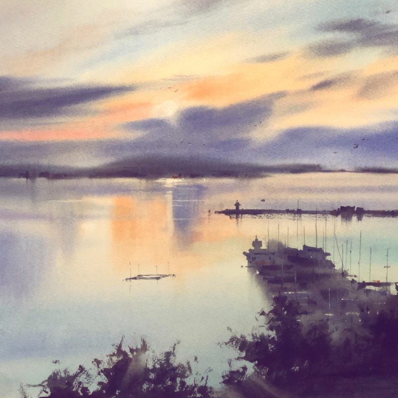 The sunset in Sozopol 38х56 2021